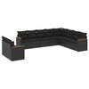 vidaXL Set Divani da Giardino 10pz con Cuscini in Polyrattan Nero
