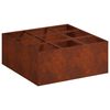 vidaXL Vaso da giardino Ruggine 100 x 100 x 40 cm Acciaio Corten
