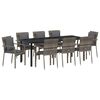 vidaXL Set da Pranzo per Giardino 9 pz Grigio polyrattan
