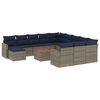 vidaXL Set Divani da Giardino 13 pz con Cuscini Grigio in Polyrattan