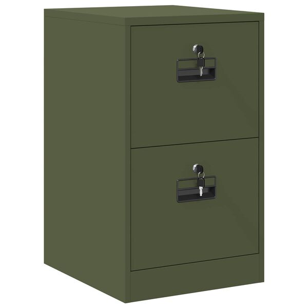 vidaXL Armadio per File con cassetto Verde oliva 44 x 50 x 106.5 cm