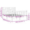 vidaXL Letto senza Materasso Bianco 140x190 cm Legno Massello di Pino