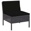 vidaXL Set Divani da Giardino 5 pz con Cuscini in Polyrattan Nero
