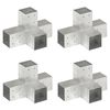 vidaXL Connettori per Pali a Forma di X 4 pz Metallo Zincato 81x81 mm