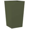 vidaXL Fioriere da Giardino 2 pz Verde Oliva 45x45x75 cm in Acciaio