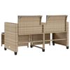 vidaXL Divano Giardino 2 Posti con Tavolo e Sgabelli Beige Polyrattan
