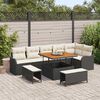 vidaXL Set Divano da Giardino con cuscino 9 pcs Nero polyrattan