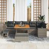 vidaXL Set Divano da Giardino con cuscino 9 pcs Grigio polyrattan