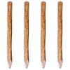 vidaXL Paletti di Recinzione a Punta 4 pz Legno Nocciolo 120 cm