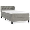 vidaXL Giroletto a Molle con Materasso Grigio Chiaro 90x190 cm Velluto