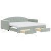 vidaXL Divano Letto Estraibile Cassetti Grigio Chiaro 90x200cm Velluto