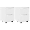vidaXL Comodini 2 pz Bianco 30,5 x 30 x 43 cm Legno ingegnerizzato