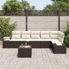 vidaXL Set Divano da Giardino 7 pcs Marrone e Crema polyrattan