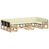 vidaXL Set di divani da esterno 11 pz Bianco e Crema