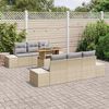 vidaXL Set da Pranzo per Giardino con cuscino 7 pcs Beige e grigio