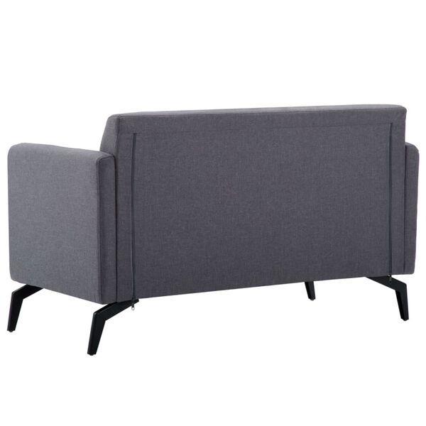 vidaXL Divano a 2 Posti Rivestito in Tessuto 115x60x67cm Grigio Chiaro