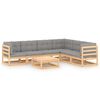 vidaXL Set Salotto Giardino 7 pz Cuscini Antracite Legno Massello Pino