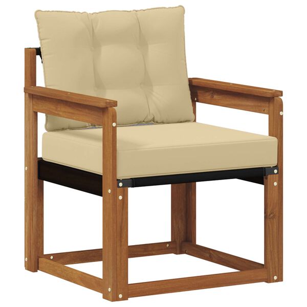 vidaXL Divano da esterno Legno di Acacia Massello e Textilene Naturale