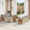 vidaXL Set Divano da Giardino 11 pcs Beige e Grigio Chiaro polyrattan