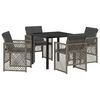 vidaXL Set da Pranzo per Giardino 5 pcs Grigio polyrattan