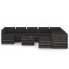 vidaXL Set Salotto Giardino con Cuscini 11 pz Legno Impregnato Grigio
