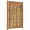 vidaXL Cancello da giardino 100x125 cm in acciaio Corten e design in bambù