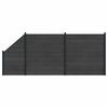 vidaXL Set di Recinzione 3 pz 446 x 186 cm WPC e Alluminio Nero