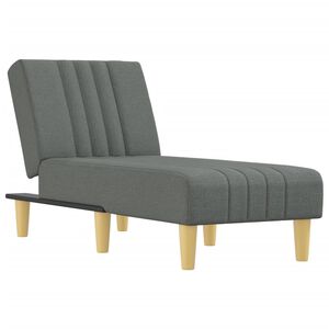 vidaXL Chaise Longue in Tessuto Grigio Scuro