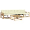 vidaXL Set di divani da esterno 5 pz Bianco e Crema