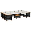 vidaXL Set Divani da Giardino 10pz con Cuscini in Polyrattan Nero