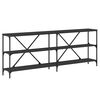 vidaXL Tavolino Consolle Nero 200x30x75 cm Legno Multistrato e Ferro
