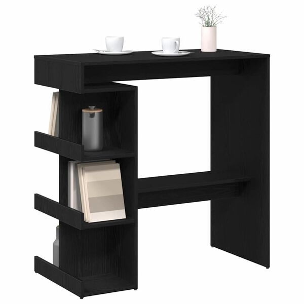 vidaXL Tavolo da bar Rovere Nero 100 x 48 x 101,5 cm Legno multistrato