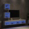 vidaXL Mobili TV a Muro con LED 5pz Bianchi in Legno Multistrato