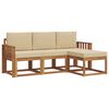vidaXL Set di divani da esterno 4 pz Naturale e Beige