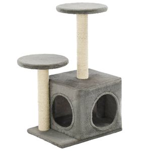 vidaXL Albero per Gatti con Pali Tiragraffi in Sisal 60 cm Grigio