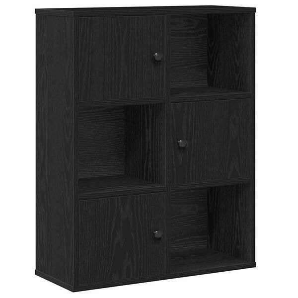 vidaXL Libreria Rovere Nero 60x24x76,5 cm in Legno Multistrato