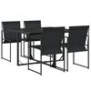 vidaXL Set da Pranzo da Giardino 5 pz Nero in Textilene