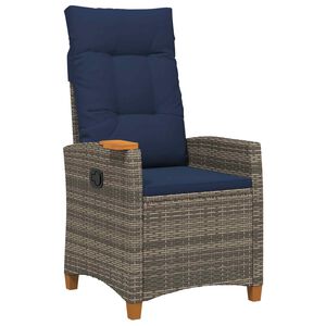 vidaXL Poltrona reclinabile con tavolino 62 x 64 x 112 cm polyrattan