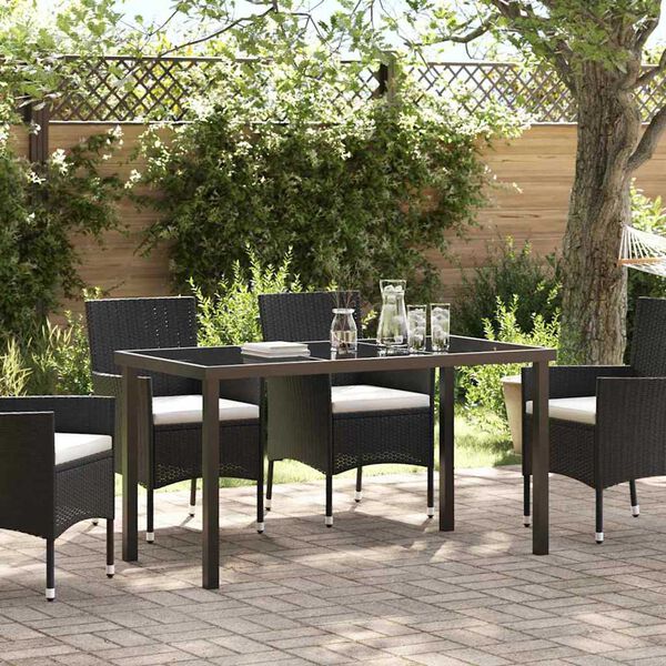 vidaXL Tavolo da Giardino Nero 140 x 80 x 73 cm Legno massello di teak