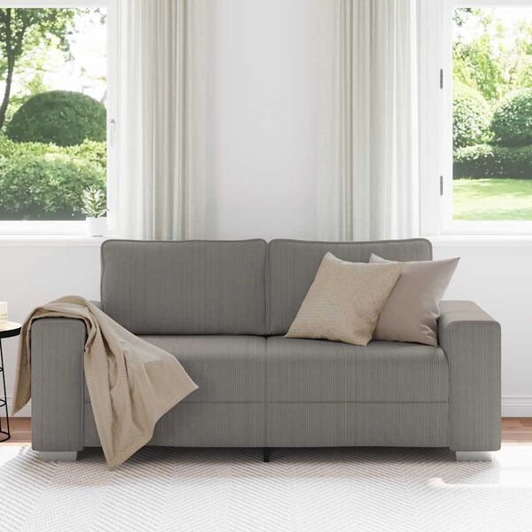 vidaXL Divano Divanetto Grigio Chiaro 180x77x82cm Tessuto di Velluto a Coste