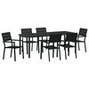 vidaXL Set da Pranzo per Giardino 7 pcs Nero