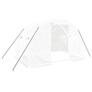 vidaXL Serra con Telaio in Acciaio Bianco 6 m&sup2; 3x2x2 m