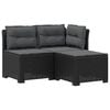 vidaXL Divano da giardino 3 posti con cuscini in look rattan PP