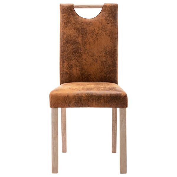 vidaXL Sedie da Pranzo 4 pz Marroni in Similpelle Scamosciata