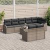 vidaXL Set Divano da Giardino con cuscino 9 pcs Grigio Poly Rattan