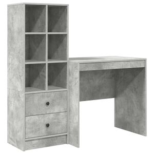 vidaXL Scrivania Grigio cemento 125,5 x 50 x 127 cm 2 pz