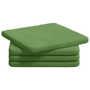 vidaXL Cuscini per Seduta 4 pz Velluto Verde chiaro 40 x 40 x 3 cm