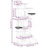 vidaXL Albero per Gatti con Tiragraffi in Sisal Crema 191 cm