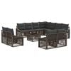 vidaXL Set Divano da Giardino 12 pz Grigio polyrattan