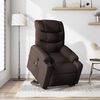 vidaXL Poltrona Alzapersona Massaggi Reclinabile Marrone Scuro Tessuto